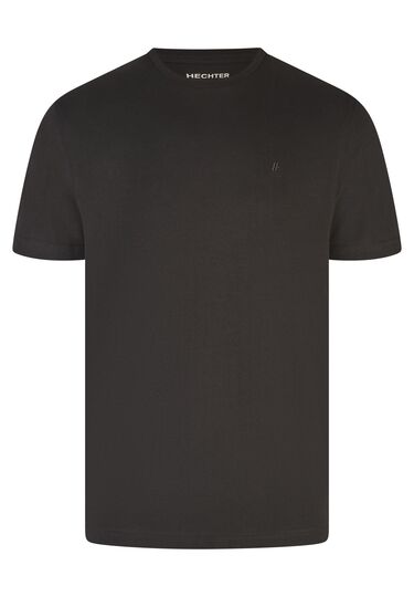 Zeitloses T-Shirt mit dezenter Logo-Stickerei Doppelpack, black Frontansicht