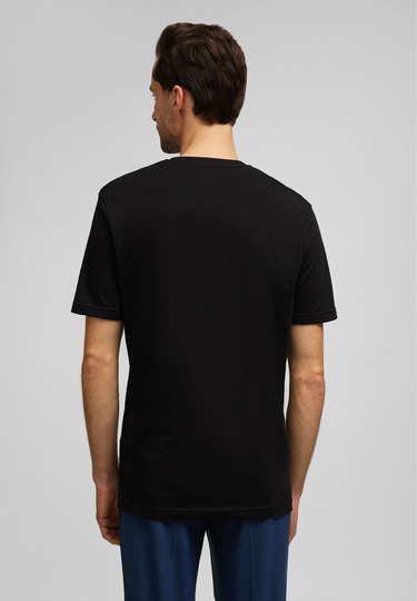 Zeitloses T-Shirt mit dezenter Logo-Stickerei Doppelpack, black Rückansicht