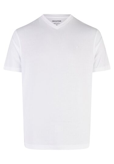 Klassisches T-Shirt mit V-Neck Doppelpack, white Frontansicht