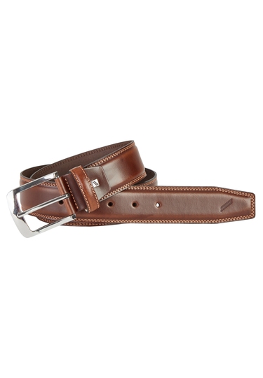 Ceinture en cuir, brown Frontansicht