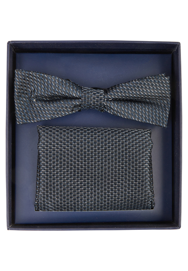 Geschenk-Setbox mit Fliege und Einstecktuch, navy Frontansicht