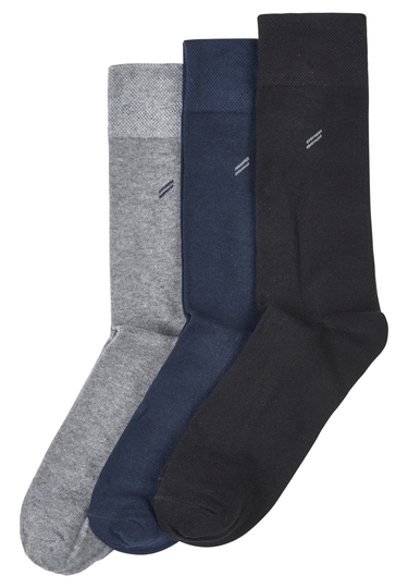 Sportive Socken im 3er Set, black Frontansicht