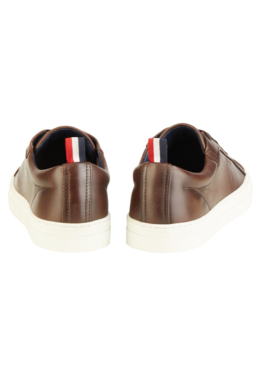 Sportive Ledersneaker, Coffee Bean Rückansicht