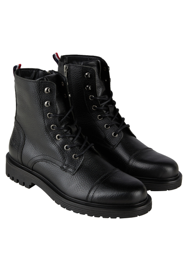 BOOT LEATHER, Black Frontansicht